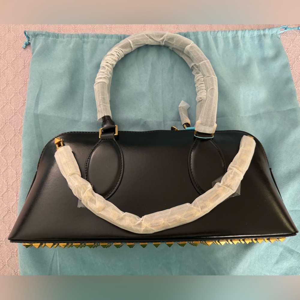 NWT Tiffany & Fred Studded Black Soft Leather Bag